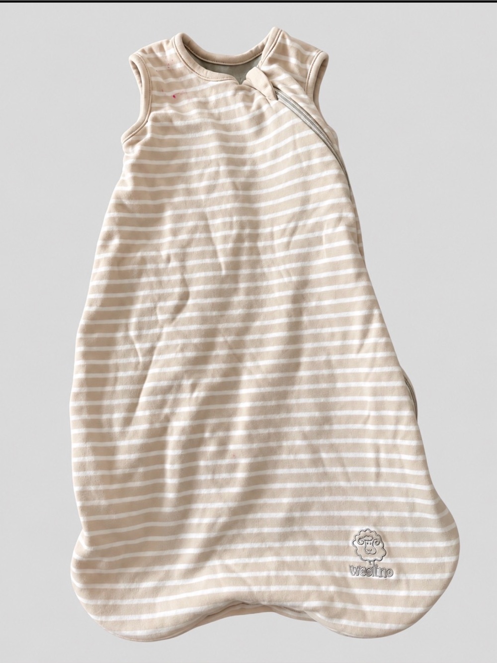 Woolino Merino Wool Sleep Sack 0-6 Months Beige Stripes
